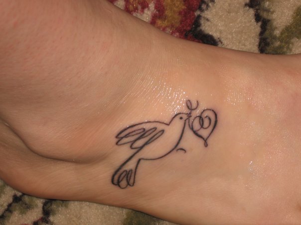 dove foot tattoos